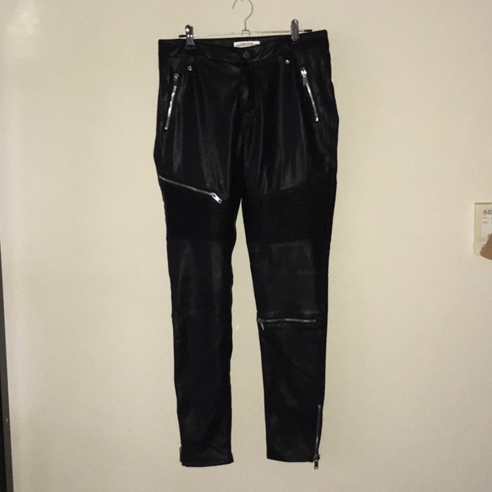 Zara Premium Black Biker Pants Size S